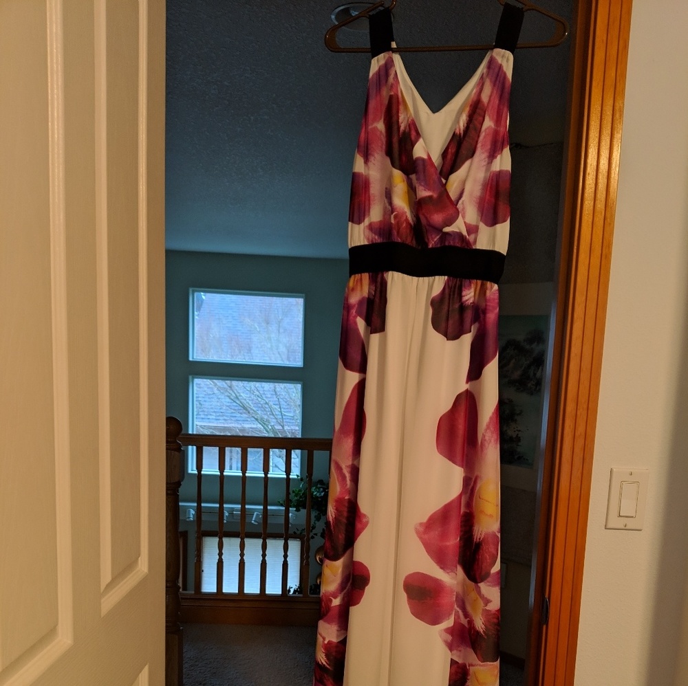 Purple floral summer dress